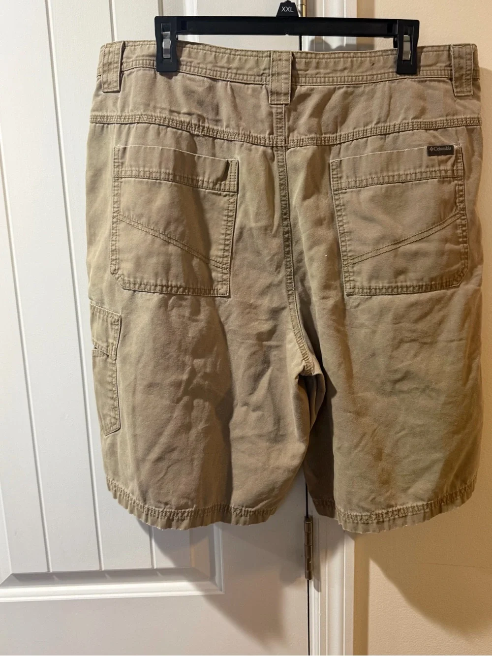 Columbia Ultimate ROC Men’s Cargo Shorts 38 Khaki Tan Omni-Shield 11” Cotton
